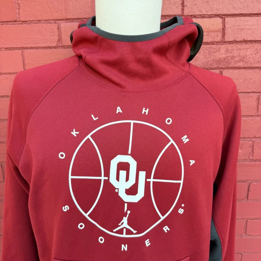 Jordan Oklahoma Sooners‎ Basketball Jumpman Hoodie Pullover Mens Medium Maroon